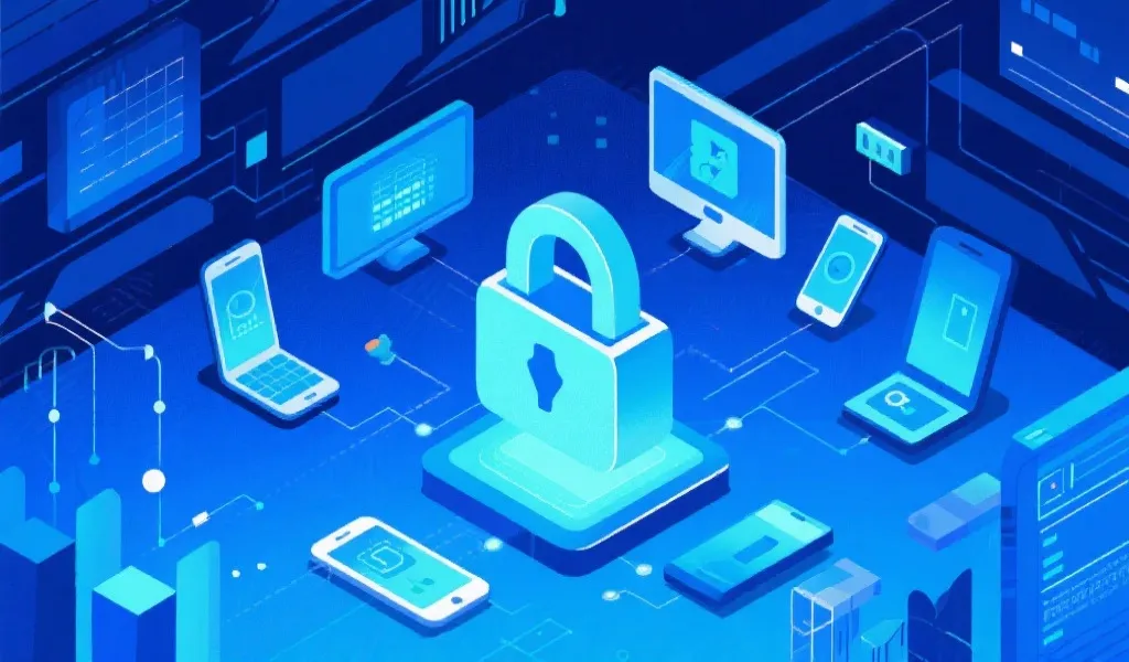 多端适配和安全加密场景插画